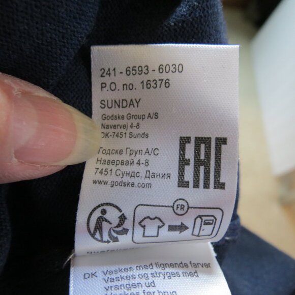 Sunday Women's Navy Sweater Crew Neck Viscose Blend Size Large - Picture 10 of 11